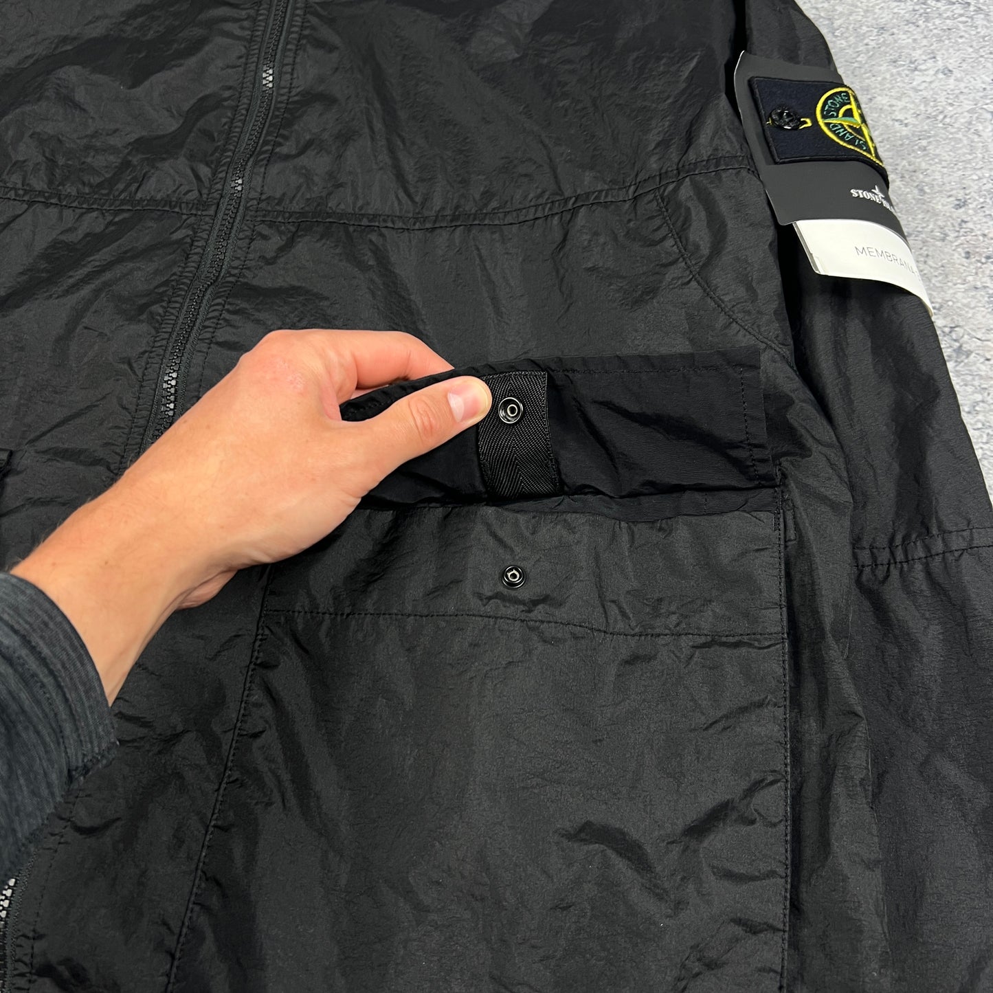 Stone Island Black Membrana Jacket Medium 23.25” BNWT