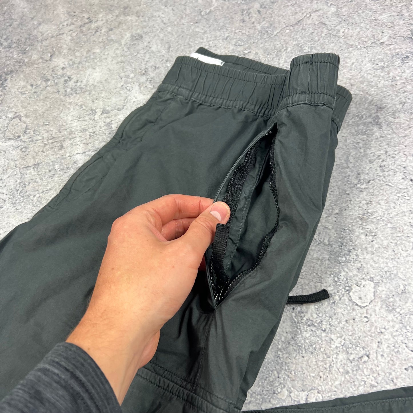 Stone Island Grey Cuffed Cargo Trousers 32”