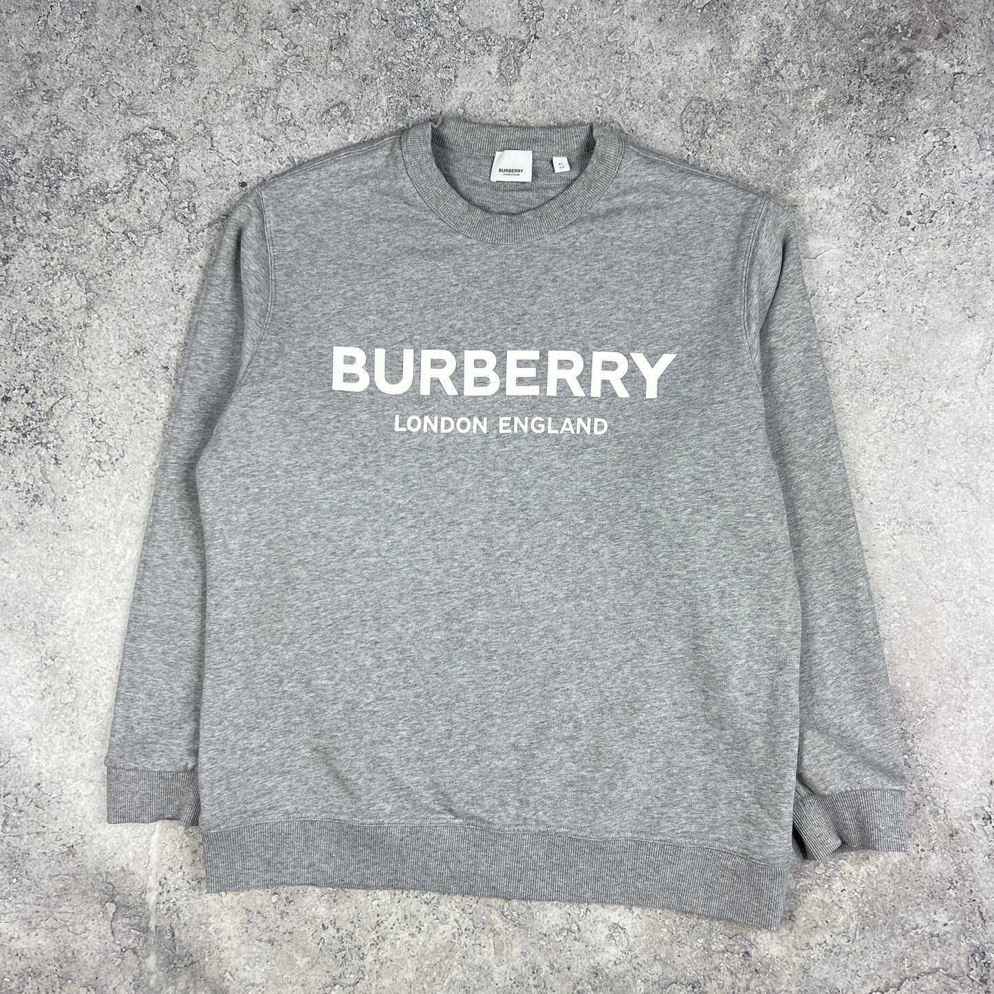 Burberry Grey Spellout Sweatshirt XL 25”