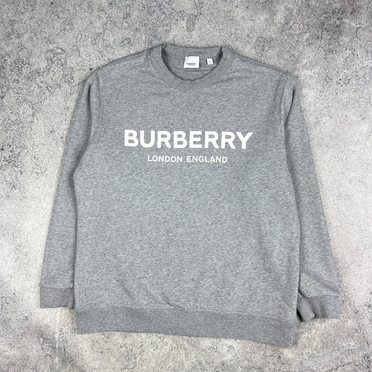 Burberry Grey Spellout Sweatshirt XL 25”