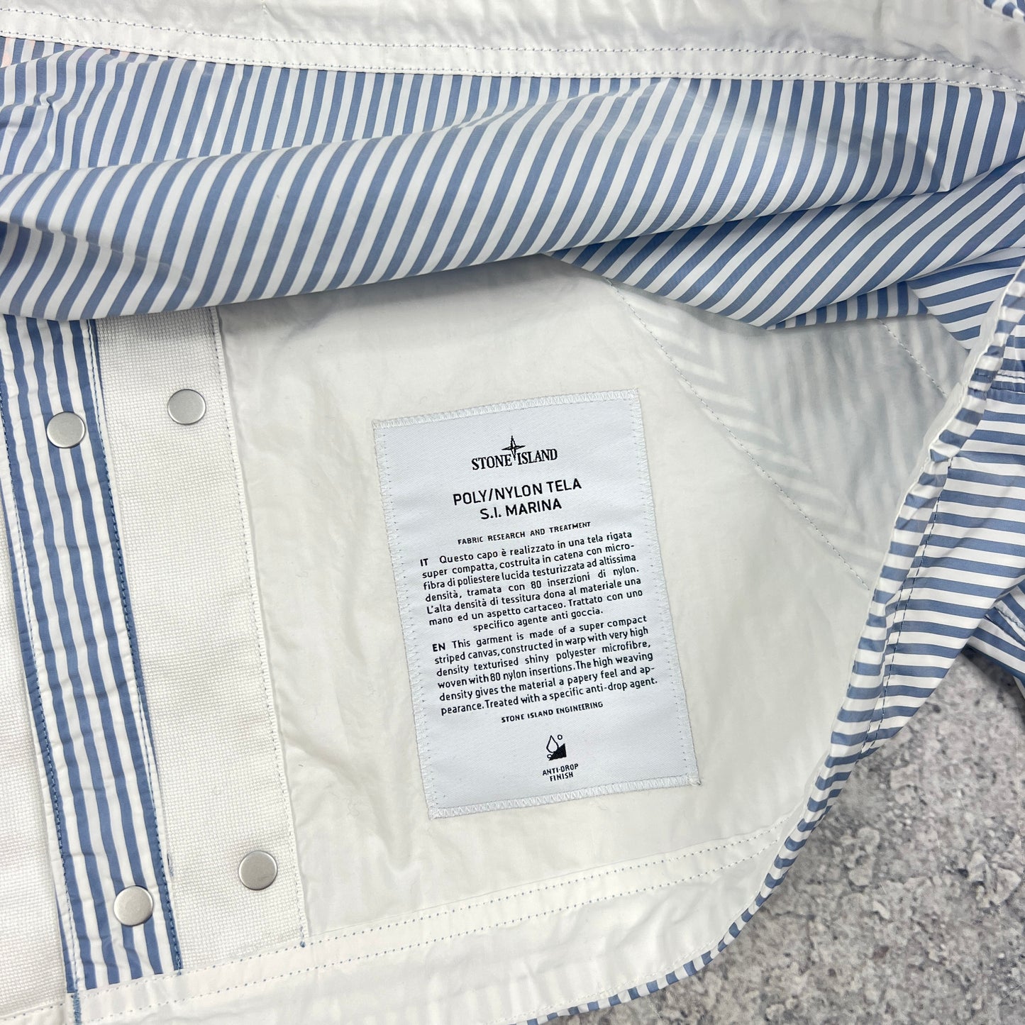 Stone Island Marina Poly Nylon Tela Jacket Medium 25.25” BNWT