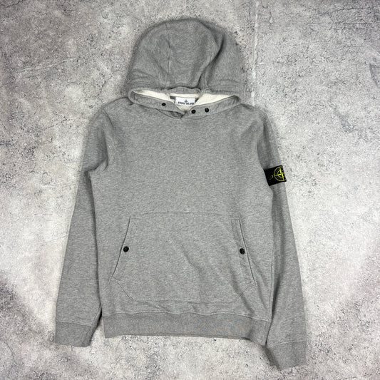 Stone Island Grey Pullover Hoodie Medium 22.5”