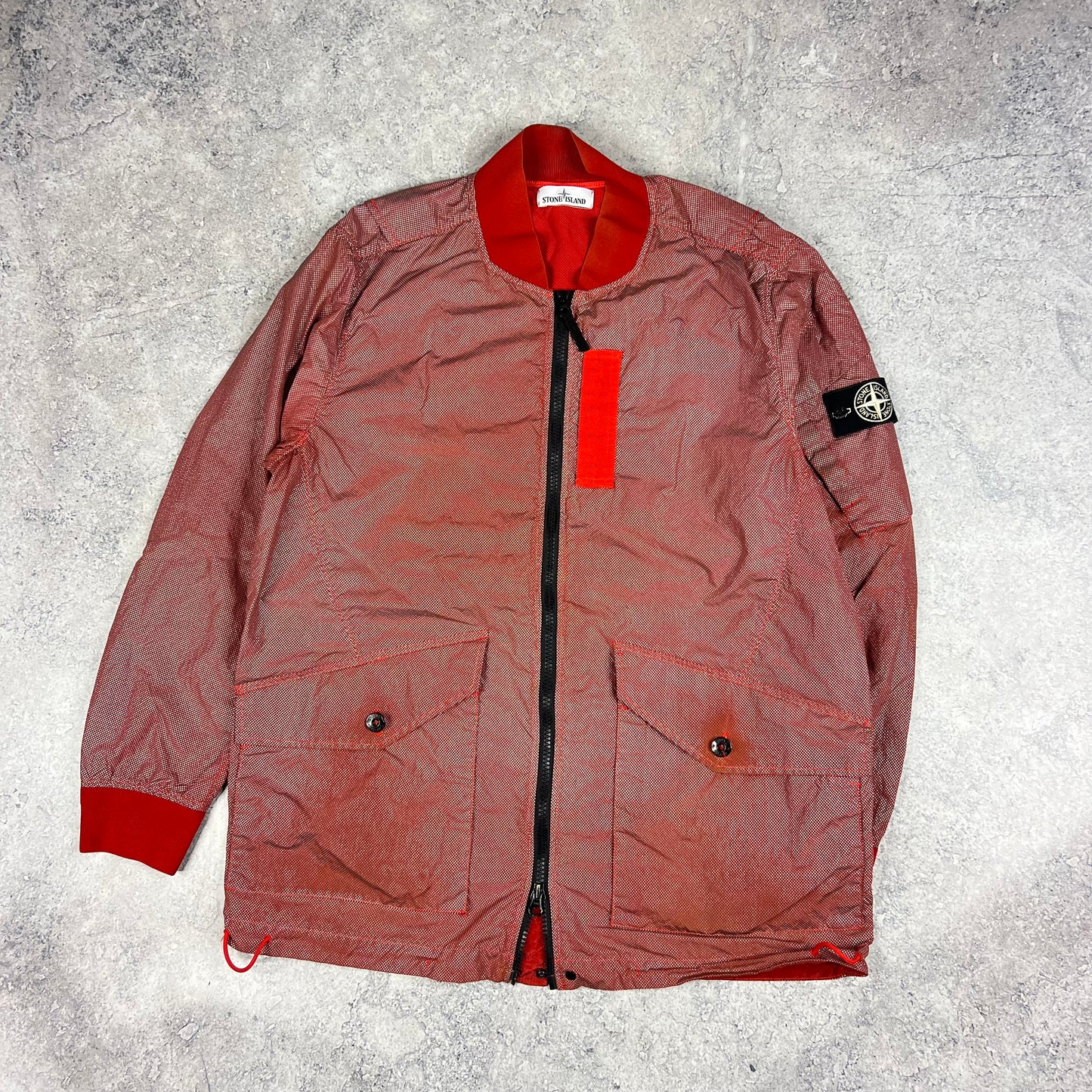 Stone Island Red Pixel Reflective Bomber Jacket XXL 25”