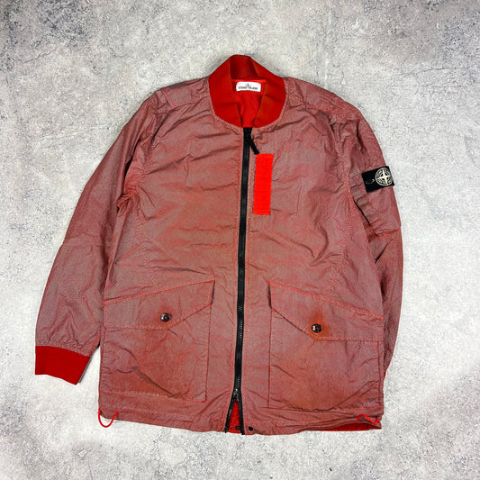Stone Island Red Pixel Reflective Bomber Jacket XXL 25”