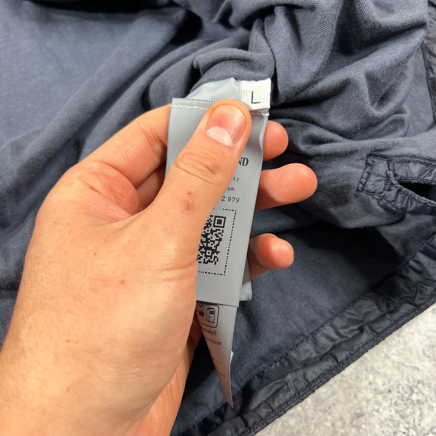 Stone Island Navy Micro Yarn Coach Jacket Large 23.5”