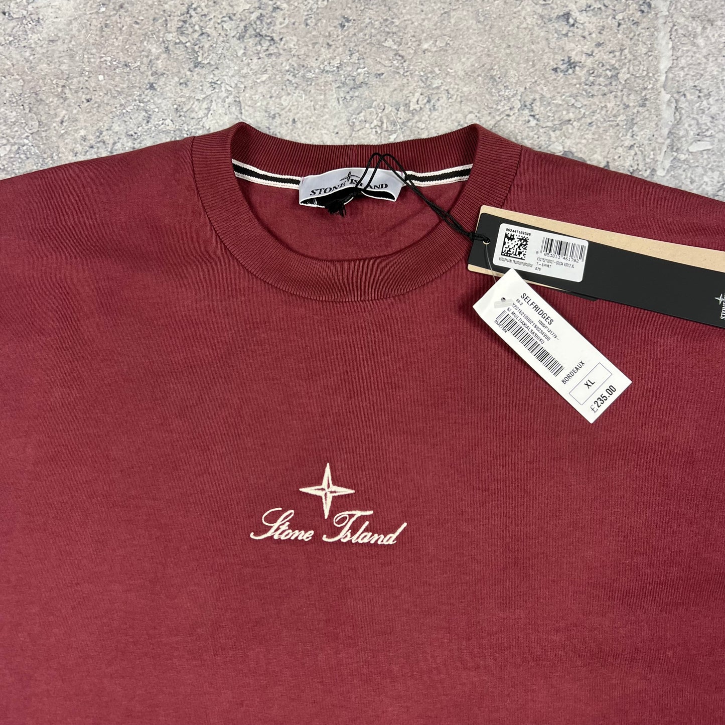 Stone Island Burgundy Multiaxial Sashiro T-Shirt XL 24.75” BNWT