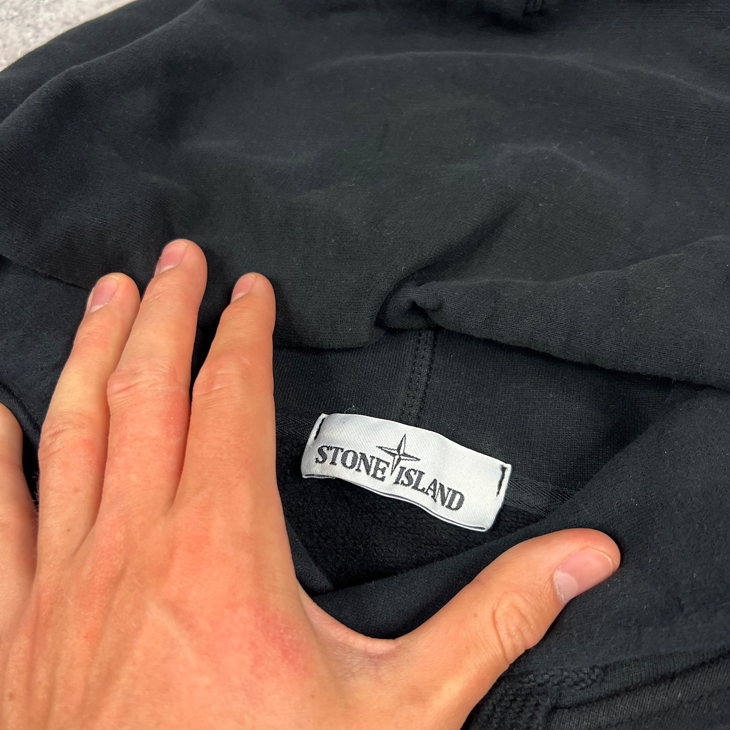 Stone Island Black Pullover Hoodie XXL 25”