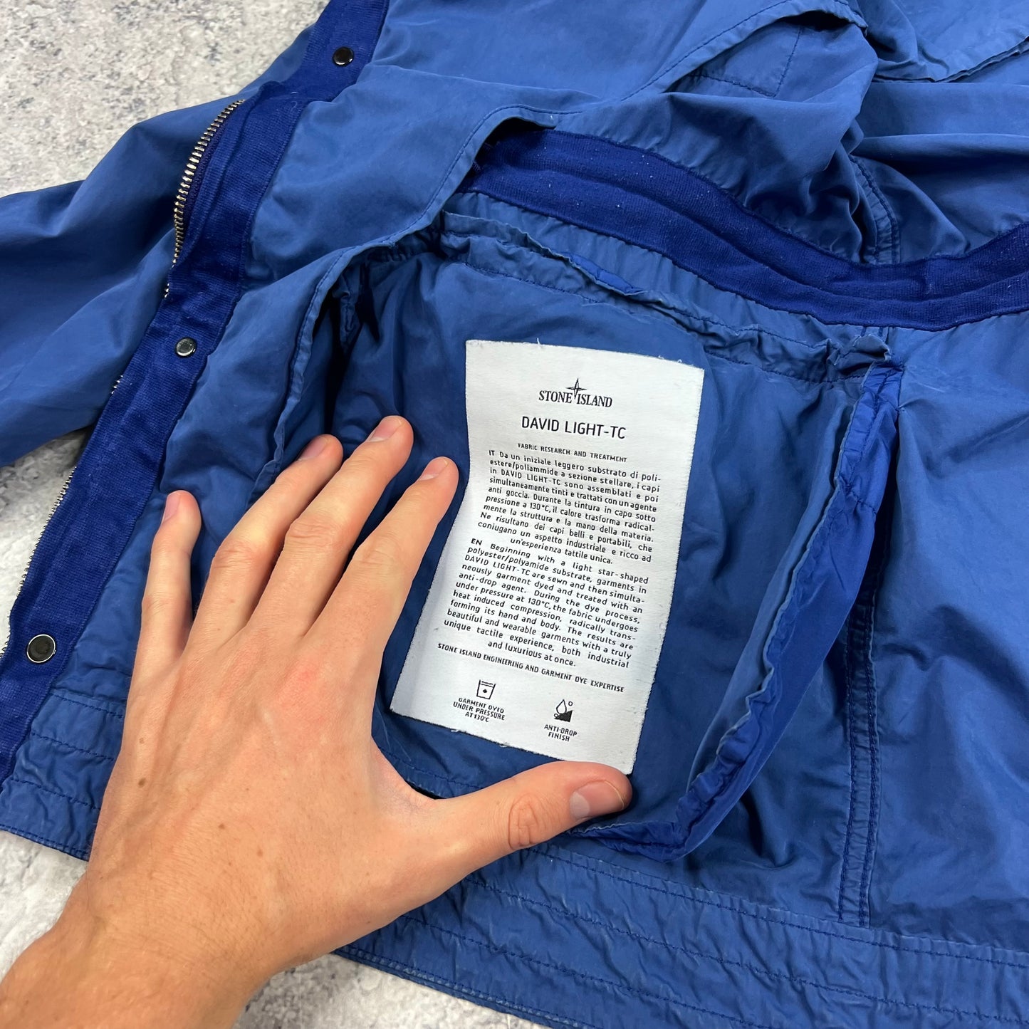 Stone Island Blue David Light TC Jacket XL 23”
