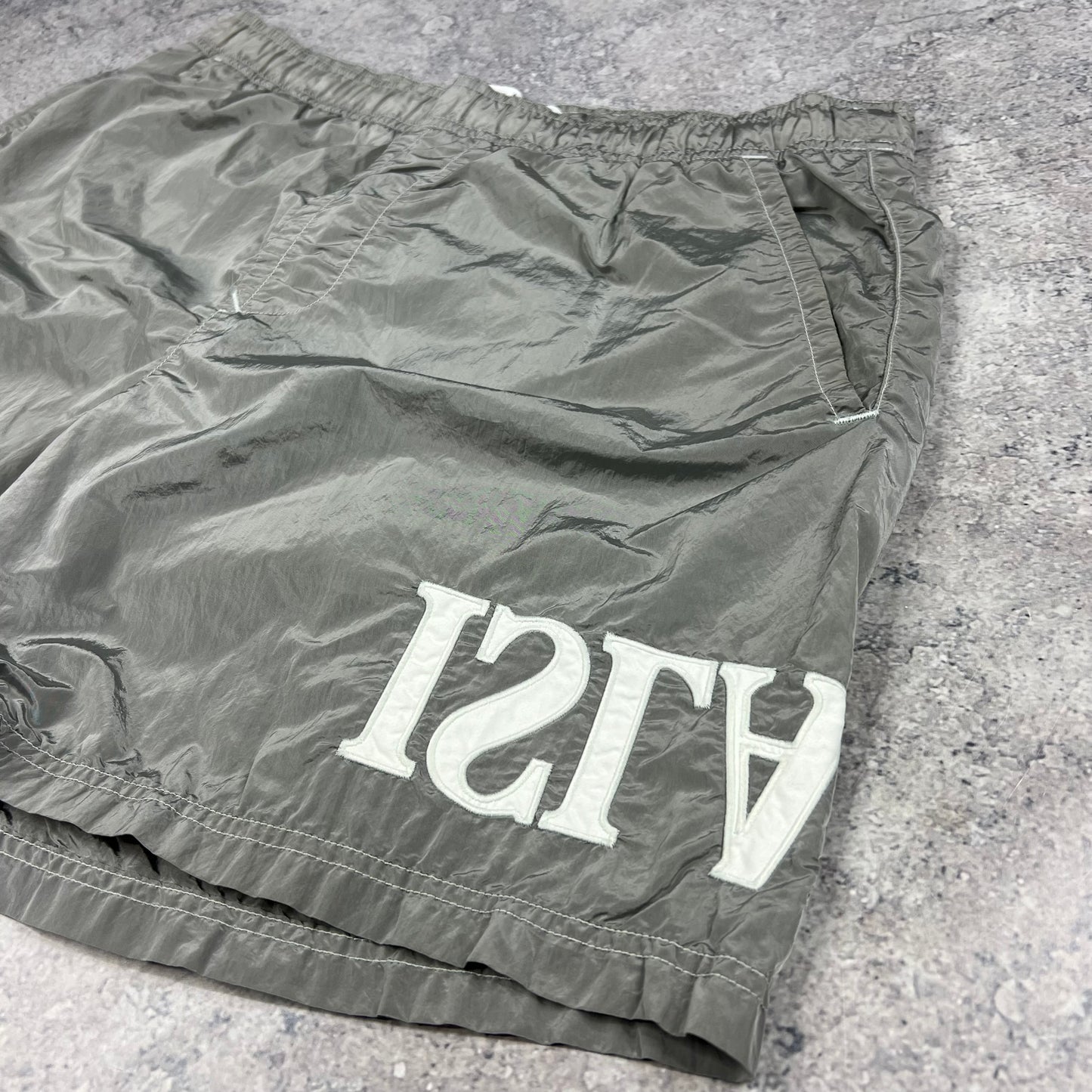 Stone Island Silver Nylon Metal Swimshorts Large 34”