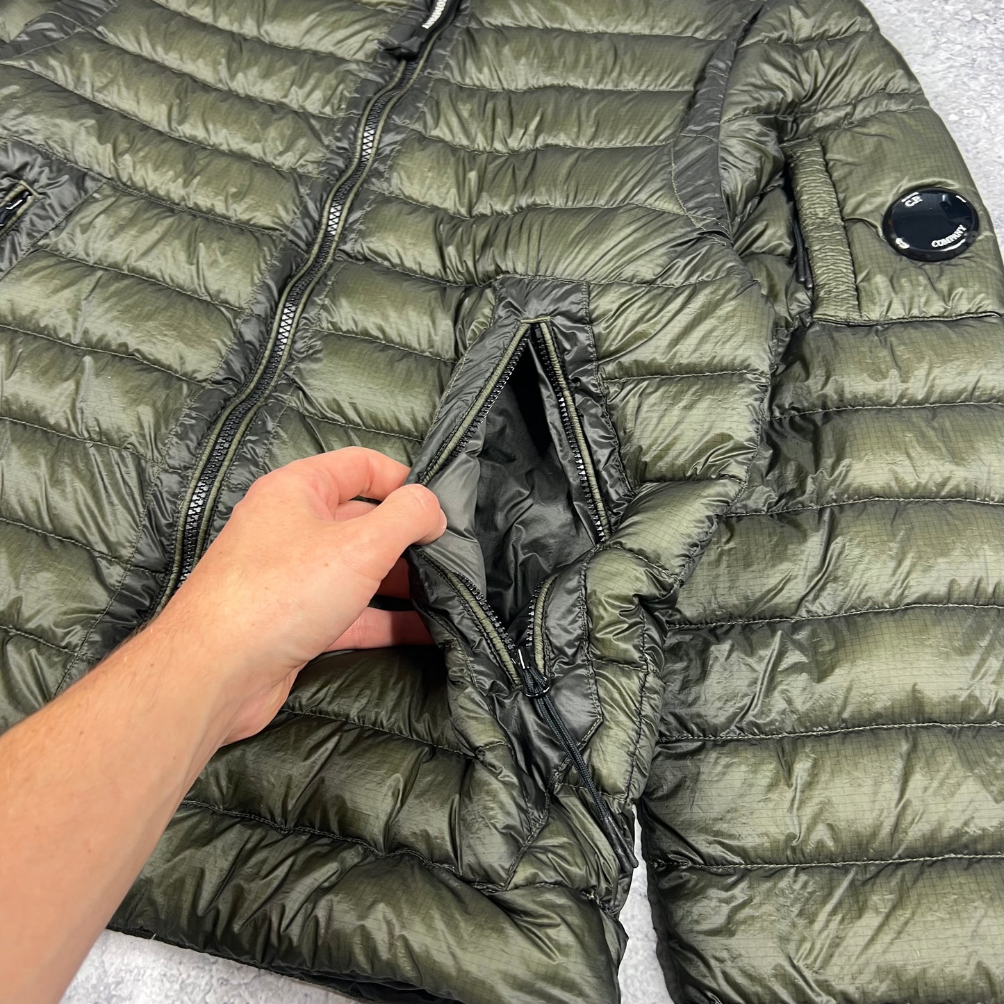 CP Company Khaki DD Shell Down Jacket 48- Medium 22”