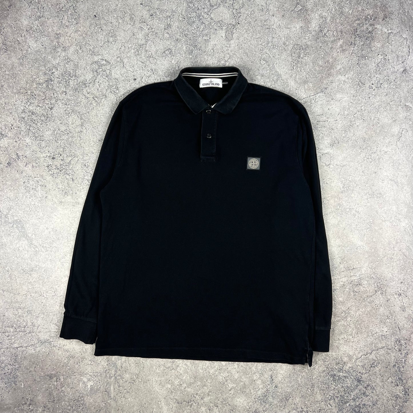 Stone Island Black L/S Polo XXL 24.5”