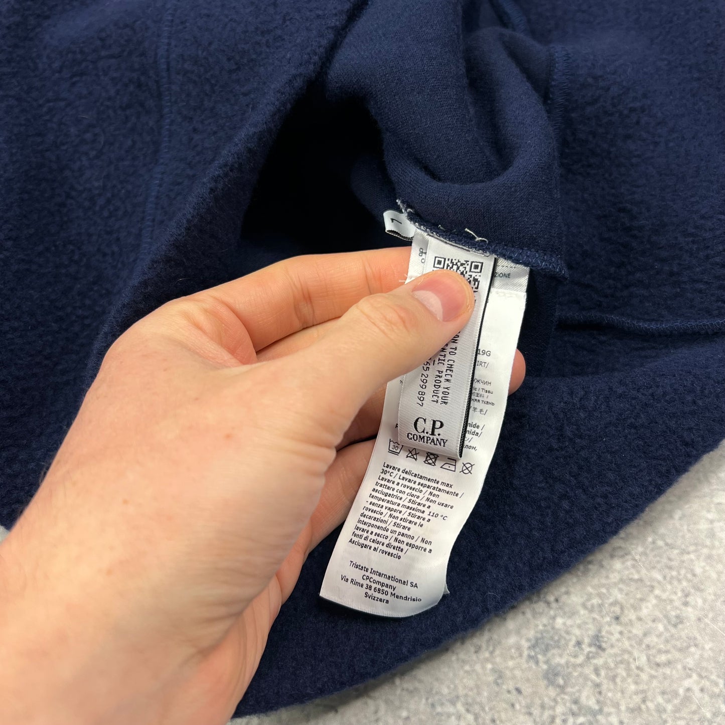 CP Company Navy Fleece Hoodie Large 23” BNWT