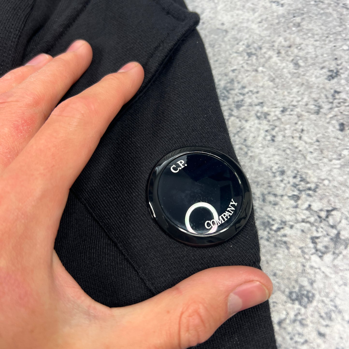 CP Company Black Button Up Lens Pullover Medium 21.5”