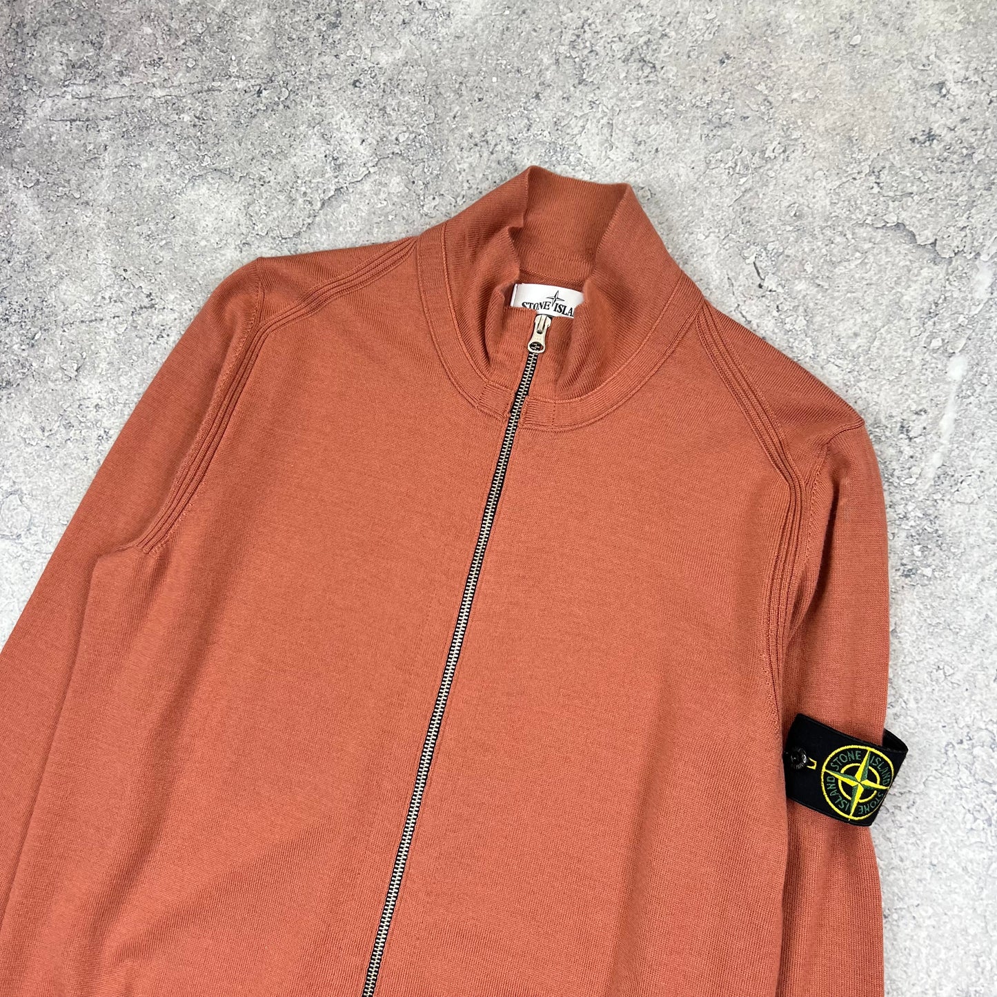 Stone Island Full Zip Knit Jumper Large 21.25”