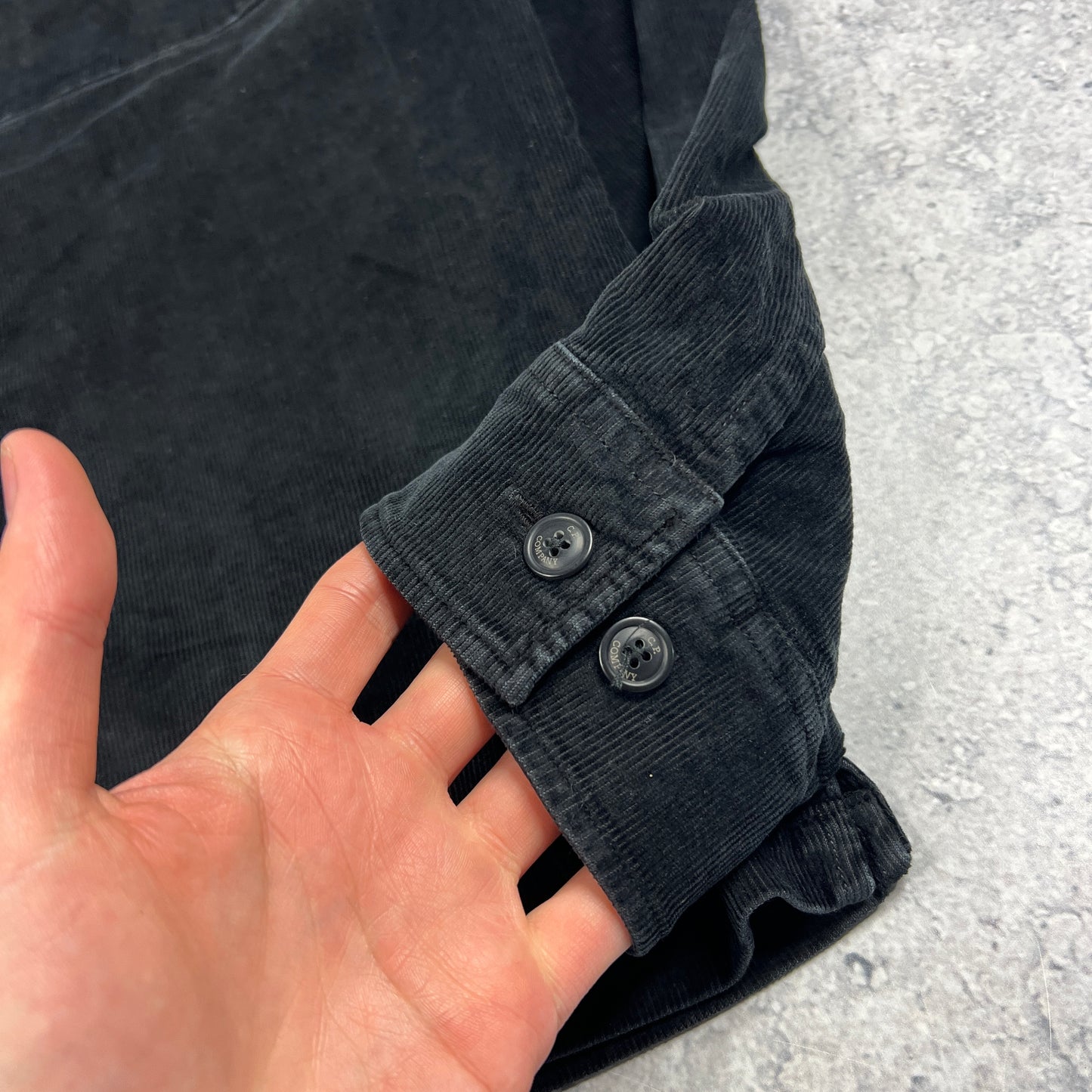 CP Company Black Corduroy Overshirt Medium 21.25”