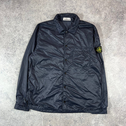 Stone Island Navy Micro Yarn Coach Jacket Large 23.5”