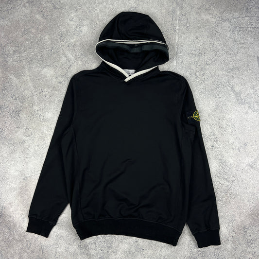 Stone Island Black Pullover Hoodie Medium 22.25”