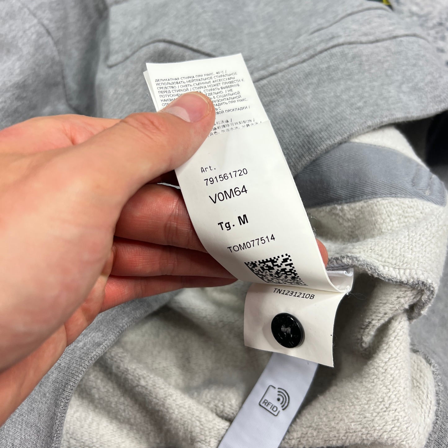 Stone Island Grey Pullover Hoodie Medium 22.5”