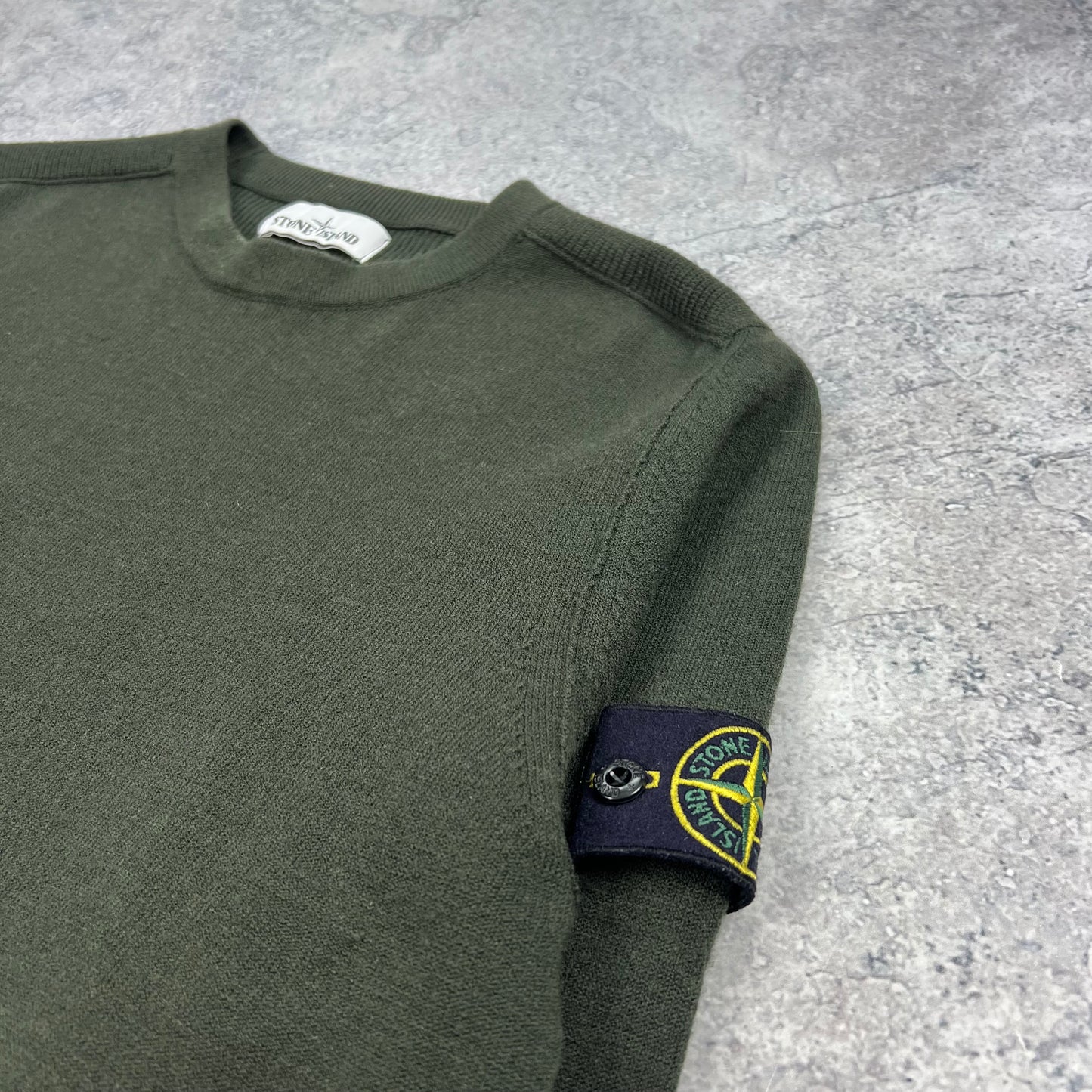 Stone Island Khaki Knit Jumper Medium 20.5”