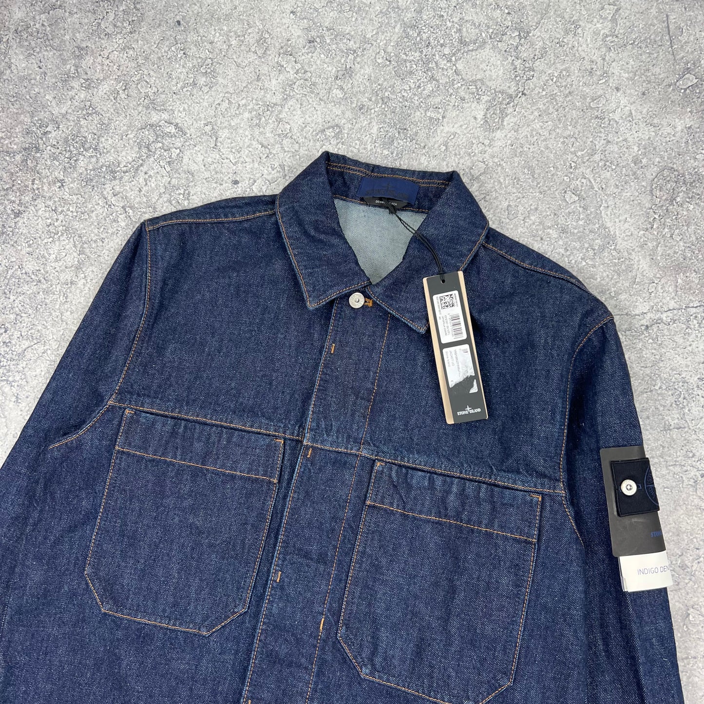 Stone Island Indigo Denim Rinsed Jacket Large 23” BNWT