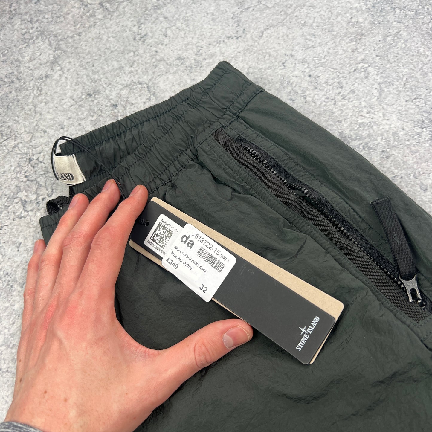 Stone Island Green Nylon Metal Cargo Trousers W30-32” BNWT