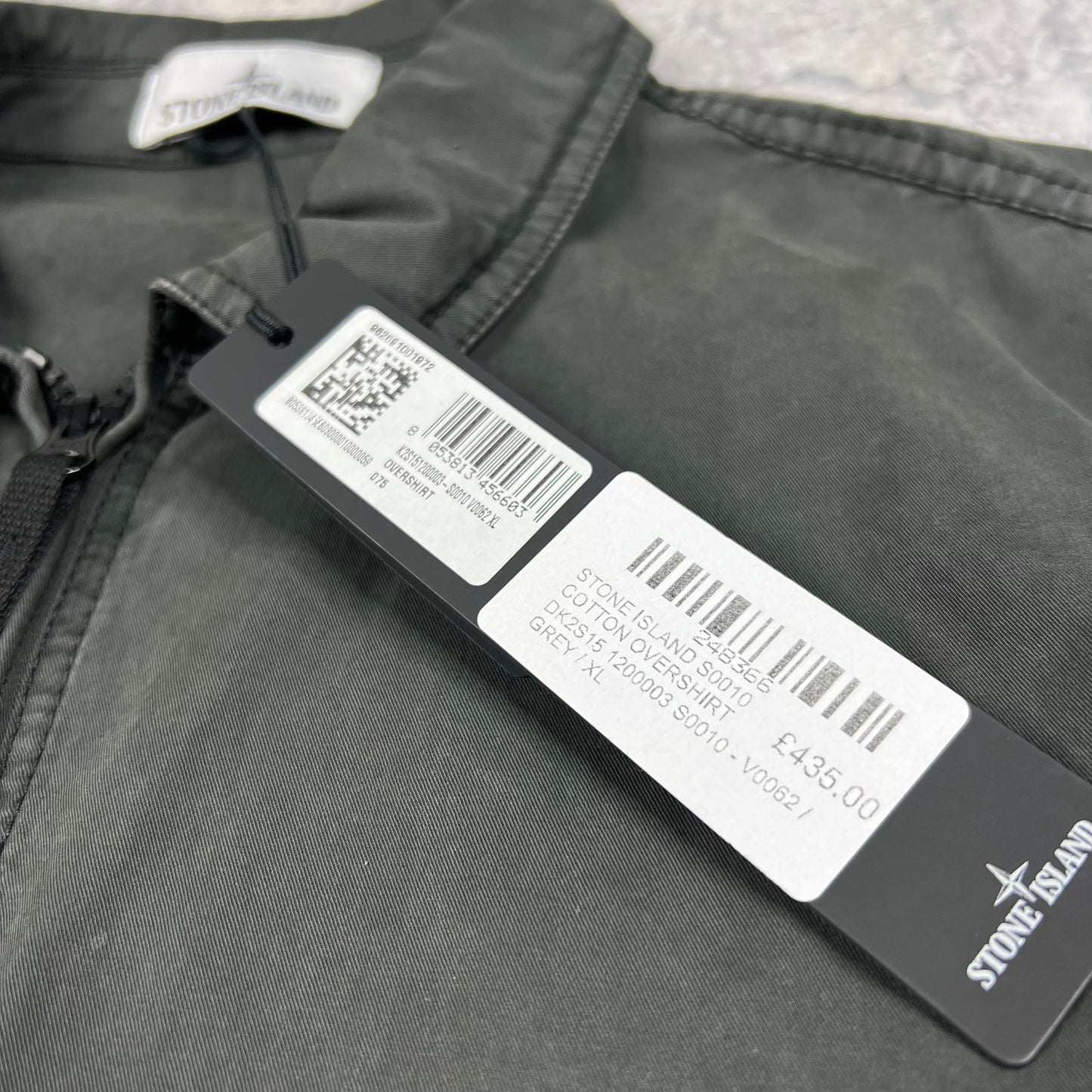 Stone Island Grey Supima Cotton Twill Stretch Overshirt XL 23.25” BNWT