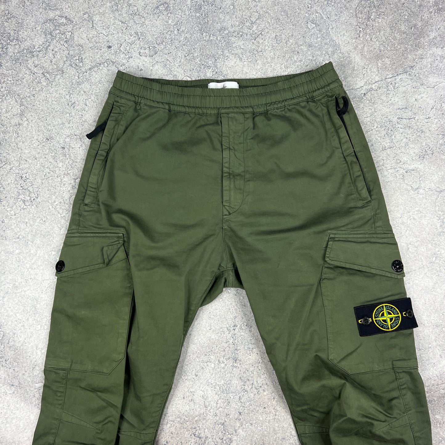Stone Island Khaki Cuffed Cargo Trousers W32”