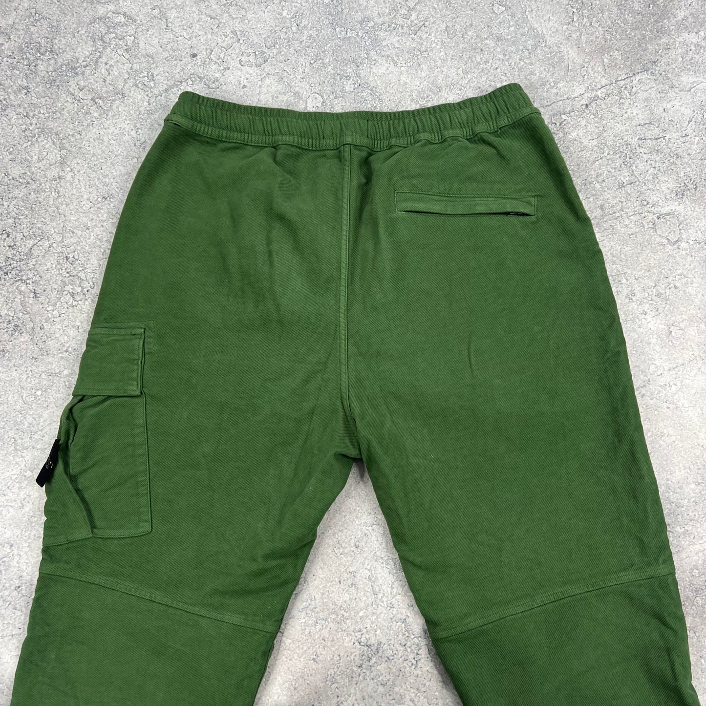 Stone Island Green Diagonal Weave Cargo Trousers W34”