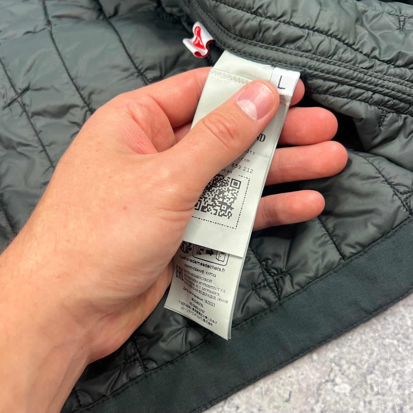 Stone Island Green Quilted Nylon Stella Primaloft Jacket Large 24.5”