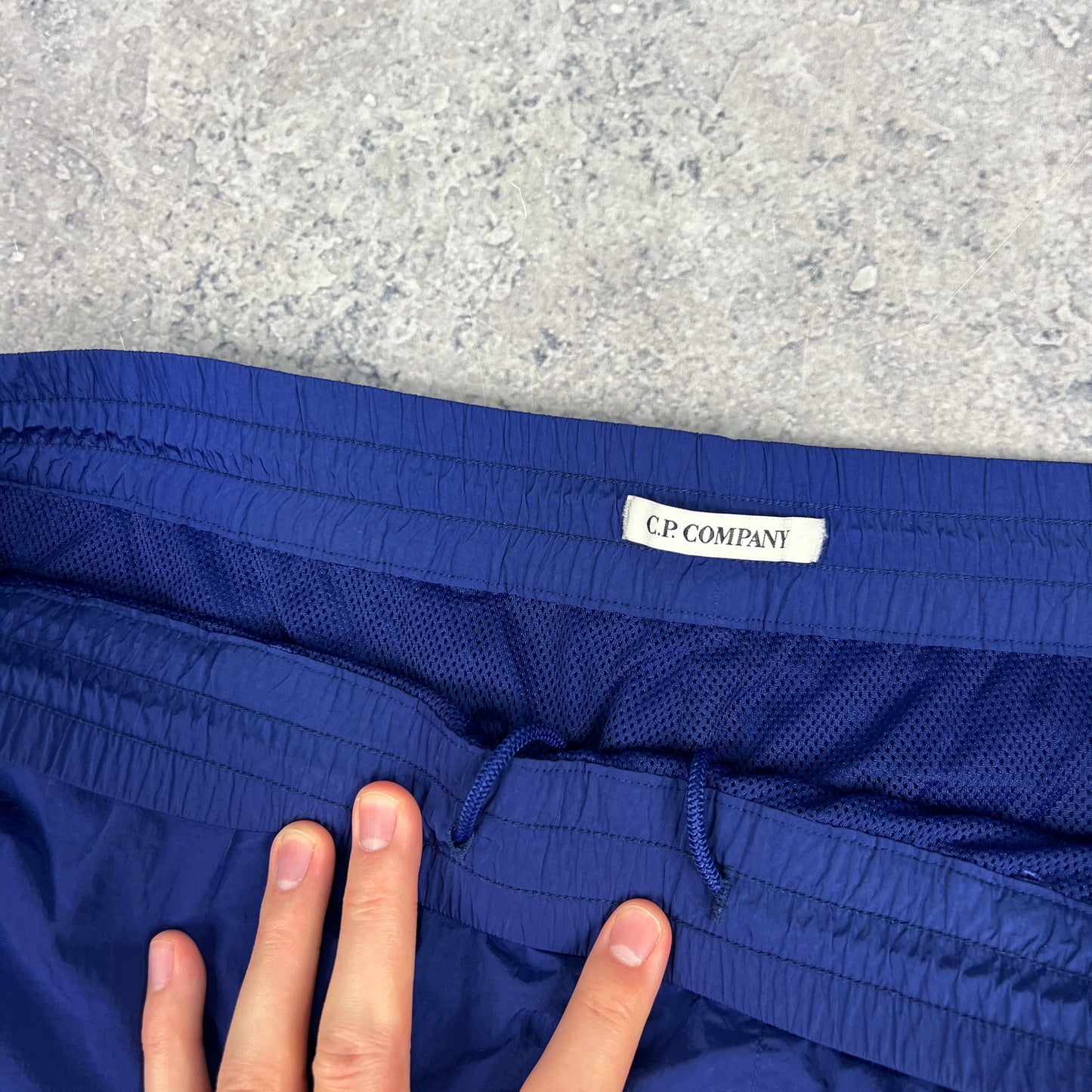 CP Company Blue Chrome Lens Cargo Trousers W40”