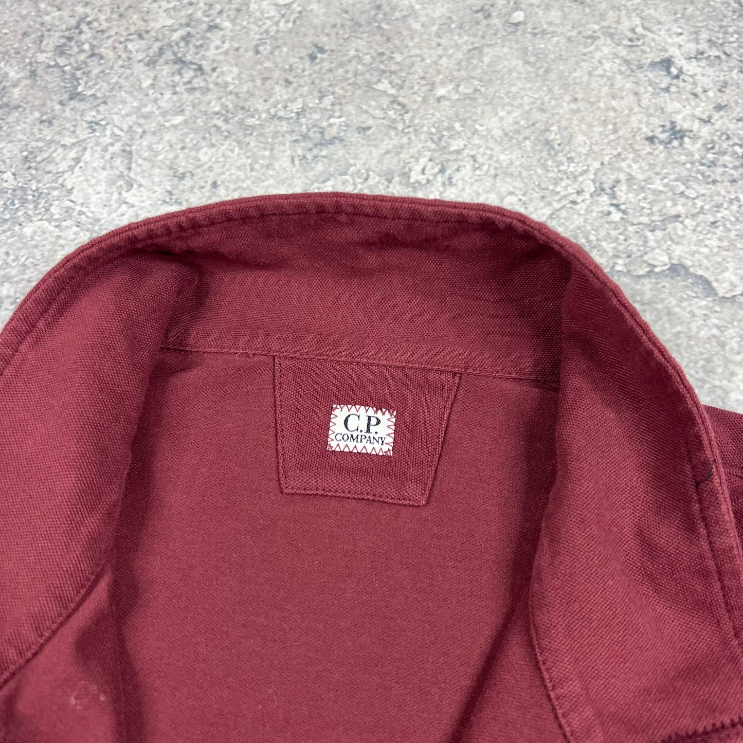 CP Company Burgundy Quarter Zip Medium 20.5”