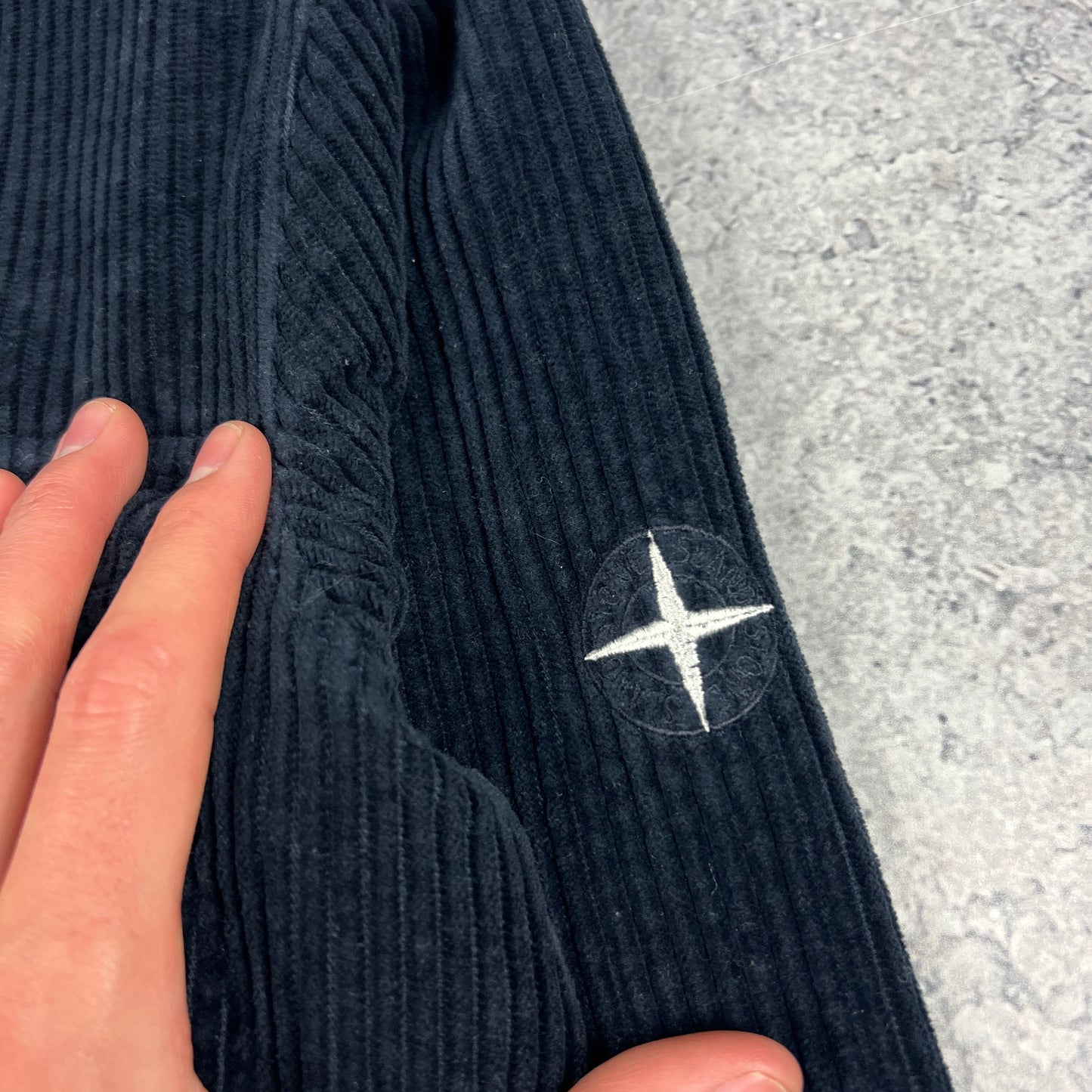 Stone Island Navy Corduroy Overshirt Small 20”