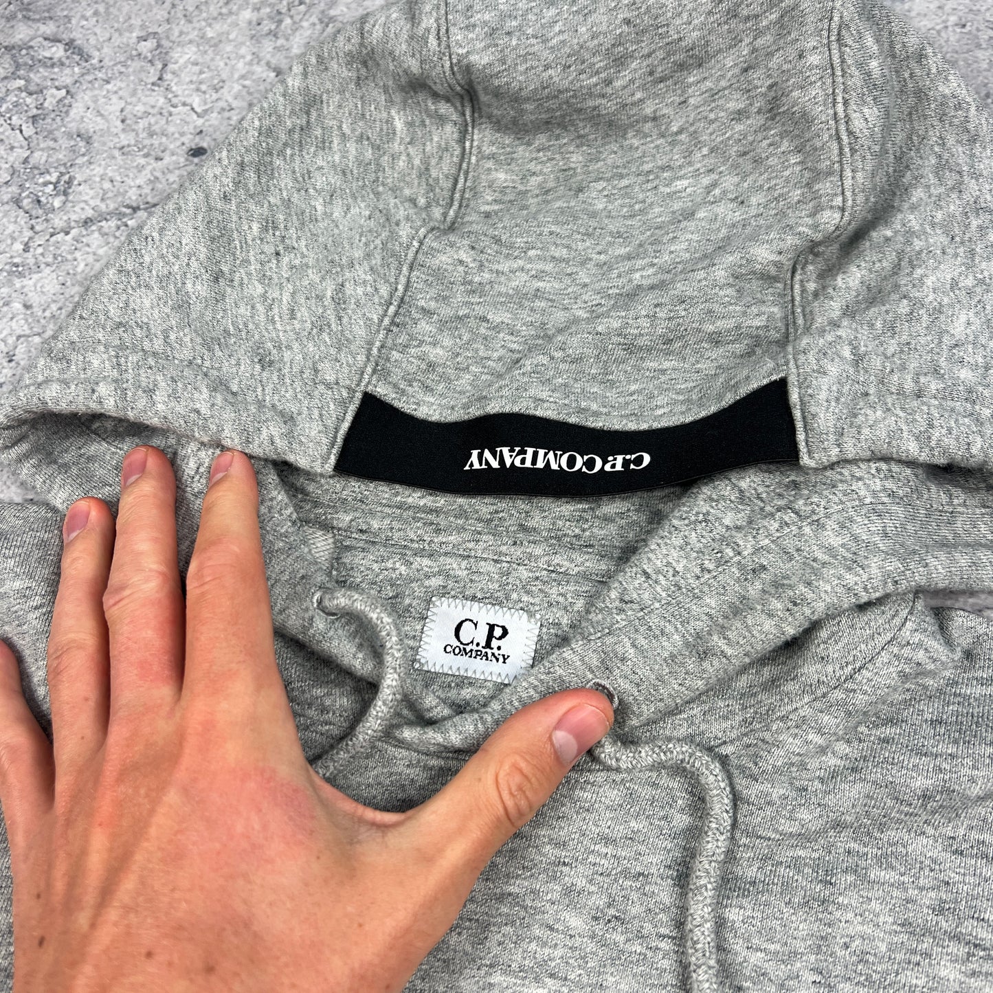 CP Company Grey Pullover Lens Hoodie Medium 23”
