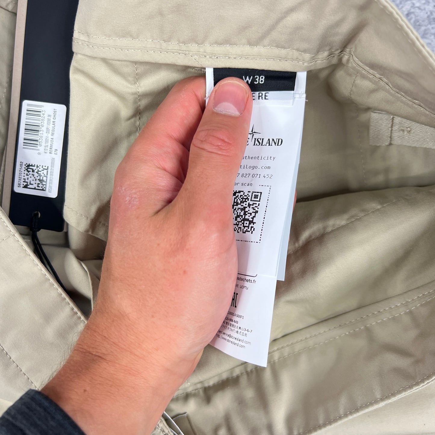 Stone Island Ghost Beige Ventile Cargo Shorts W38” BNWT