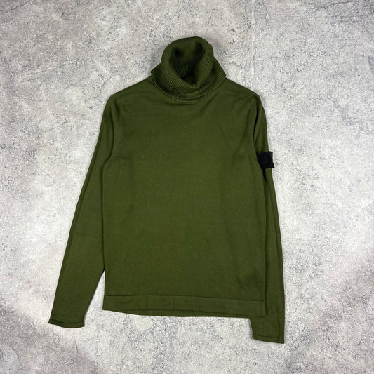 Stone Island Khaki Shadow Project Rollneck Knit Small 20”