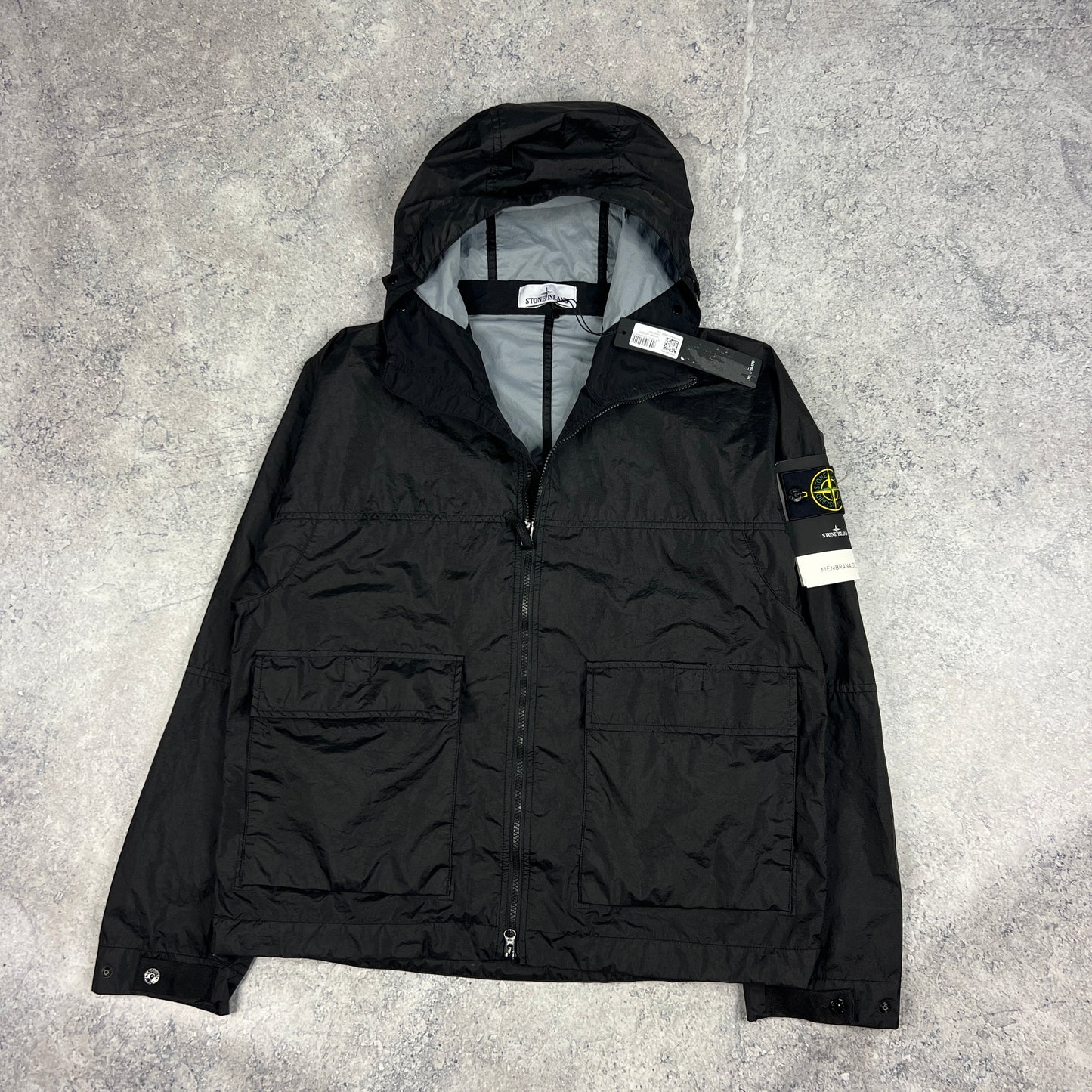 Stone Island Black Membrana Jacket Medium 23.25” BNWT