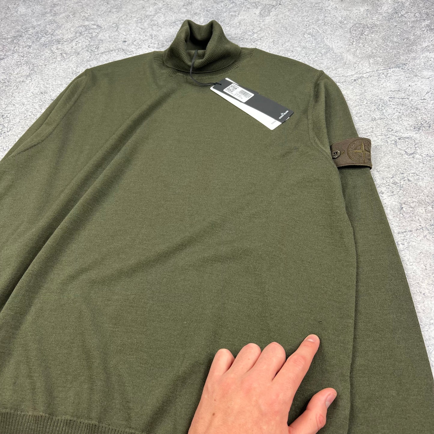 Stone Island Khaki Ghost Turtleneck Knit Jumper XL 23.5” BNWT