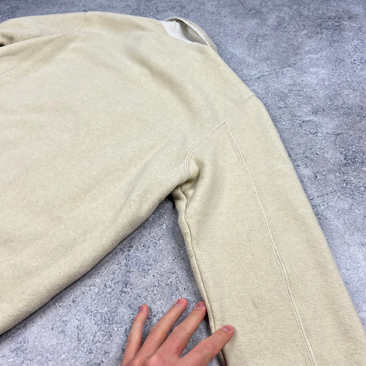 Stone Island Beige Terry Fleece Plated Jacket Large 23.25”