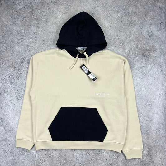 Stone Island Marina Beige/Navy Hoodie Large 26” BNWT