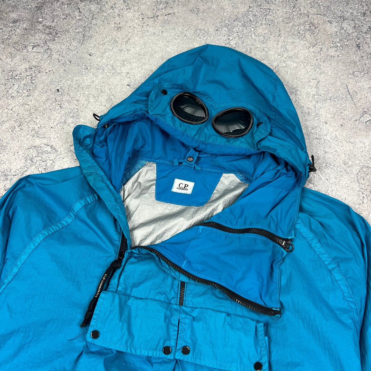 CP Company Blue Nyfoil Watchviewer Goggle Jacket Size 54- XL/XXL 24”
