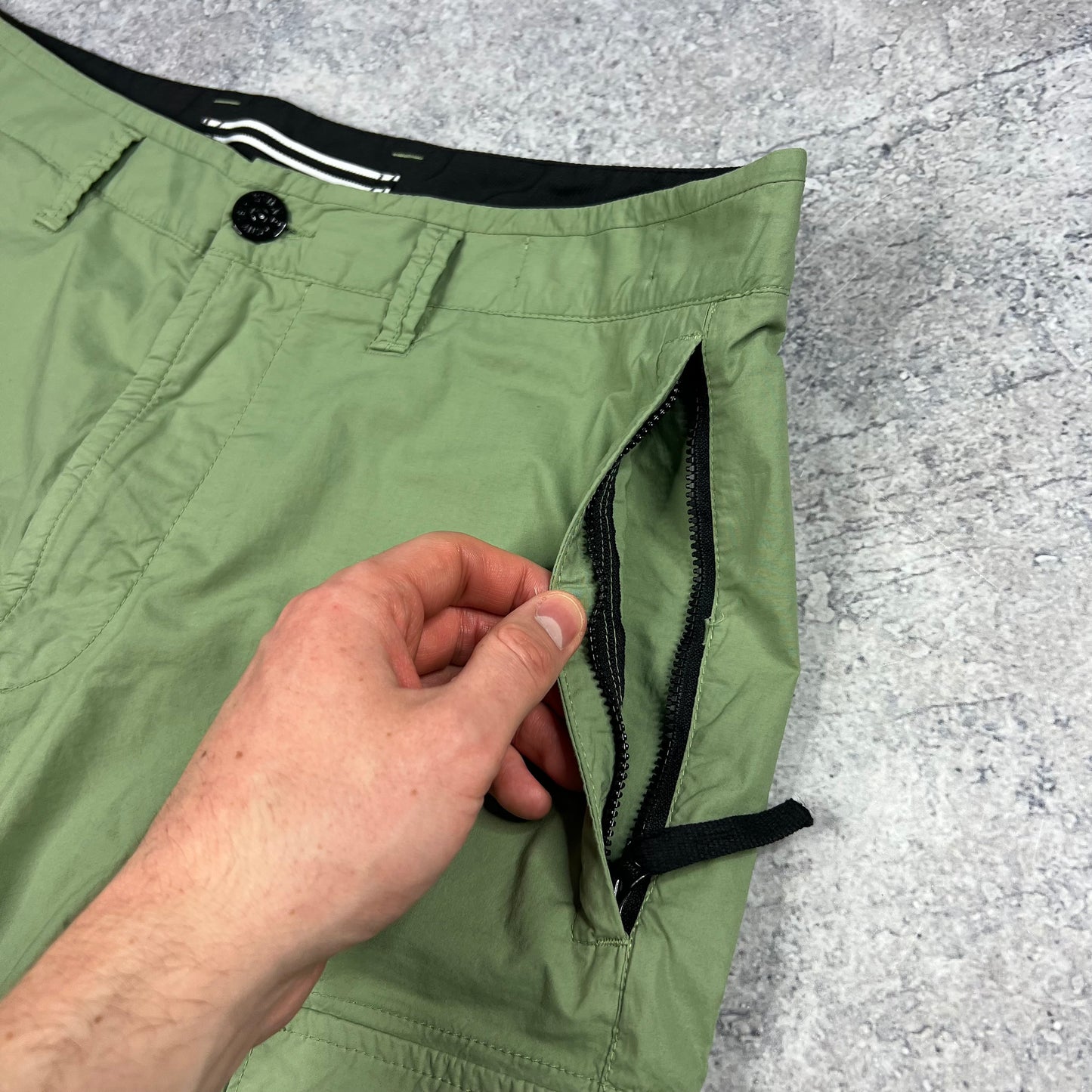 Stone Island Green Cargo Shorts W31-32”