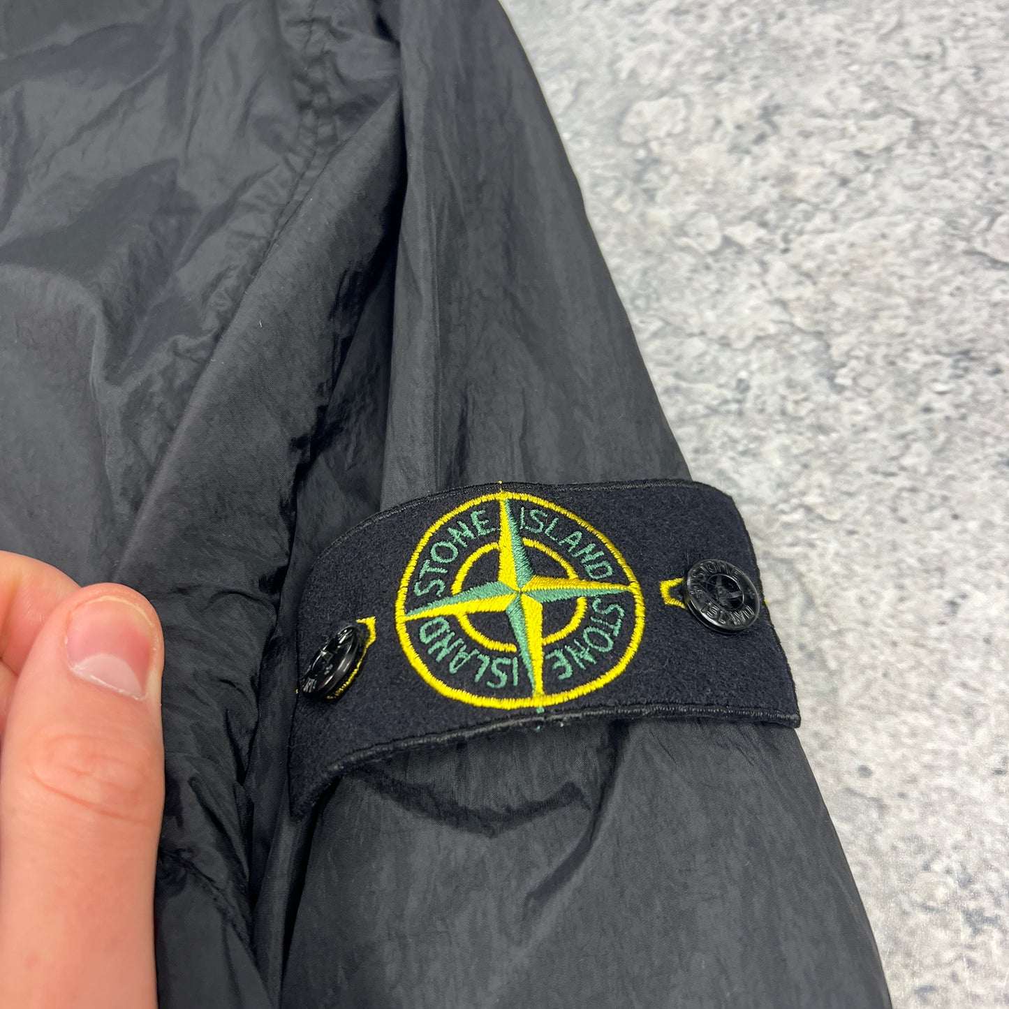 Stone Island Black Crinkle Reps Jacket XL 23”