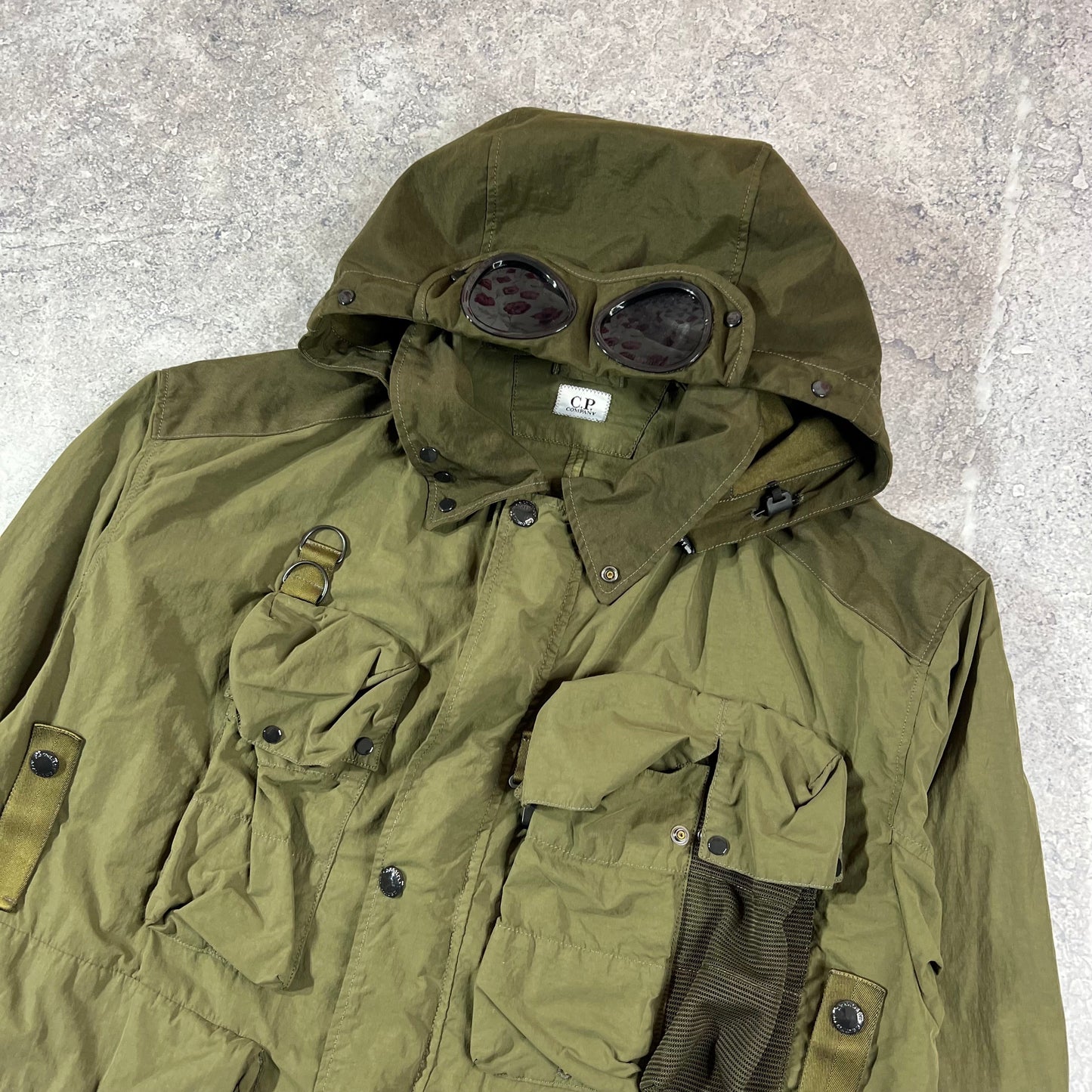 CP Company Khaki Flatt Nylon Mille Miglia Jacket Size 48- M/L 23”