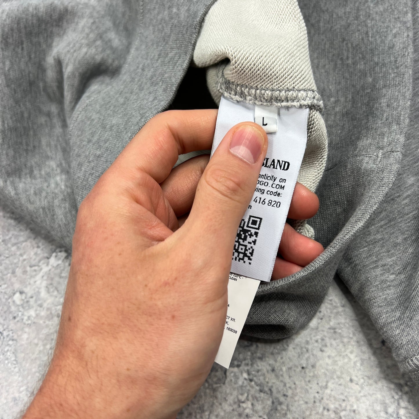 Stone Island Grey Sweatshirt Large 22.5”