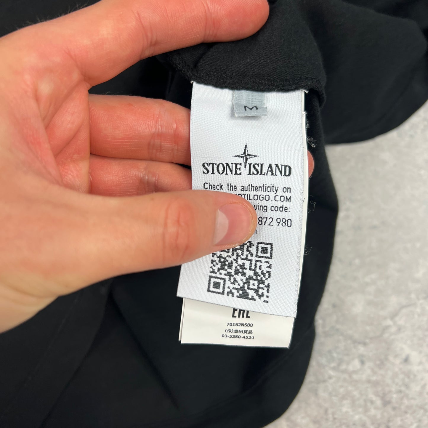 Stone Island Black Reflective T-Shirt Medium 20”