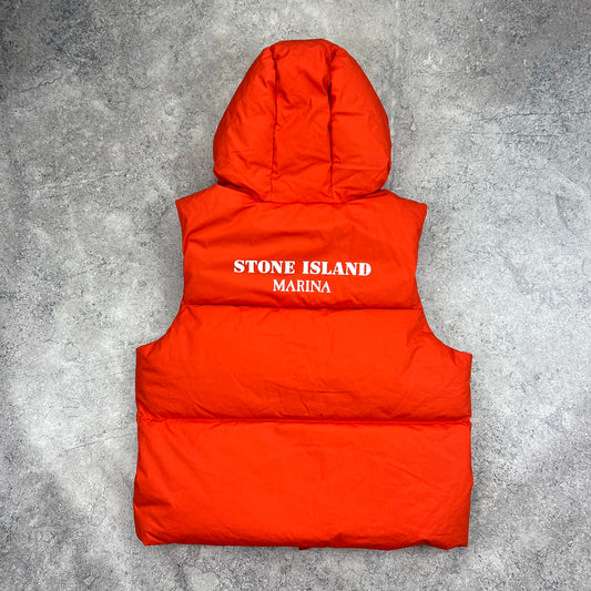 Stone Island Marina Rubber Wax Poplin Down Gilet Medium 24.5” BNWT