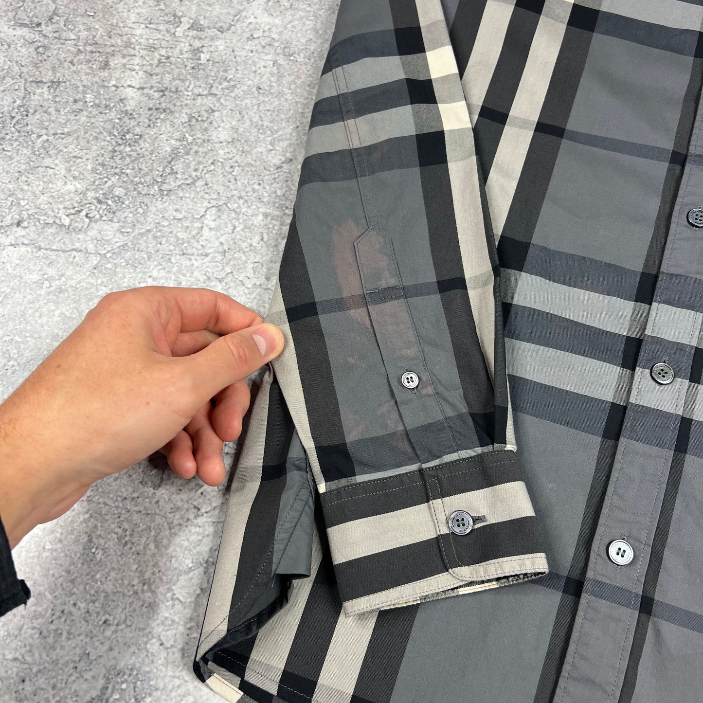 Burberry Grey L/S Shirt Small 20.25”