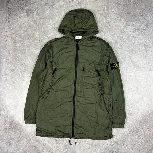 Stone Island Khaki Crinkle Reps Parka Medium 23”