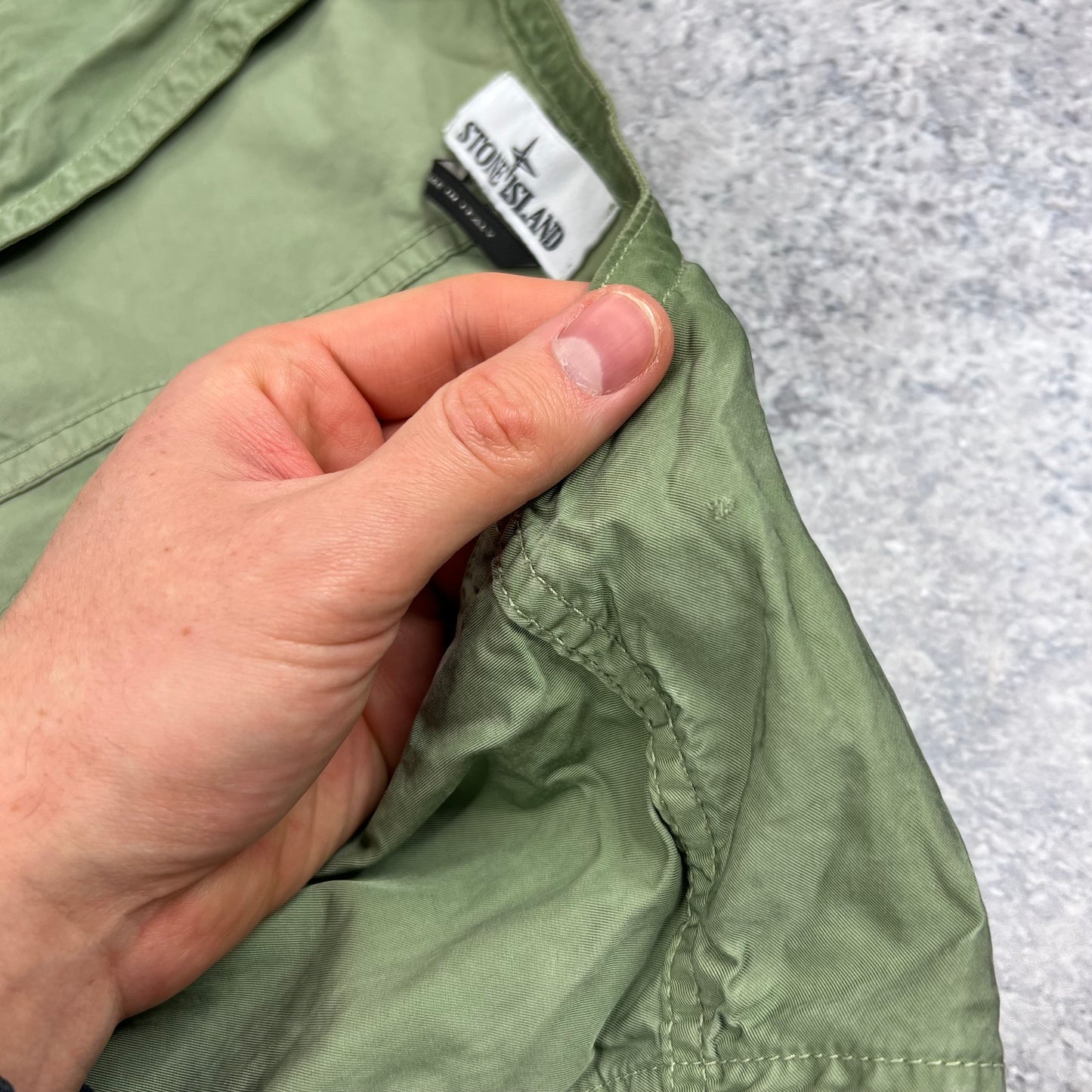 Stone Island Green Cupro Cotton Vest Large 22.5”