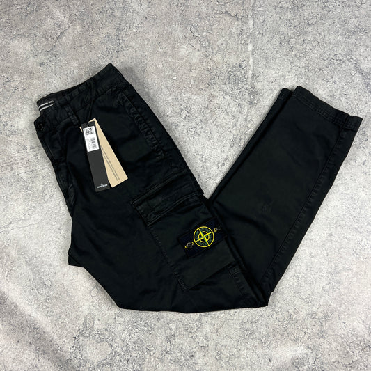 Stone Island Black Regular Cargo Trousers W32” BNWT